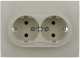 фото Розетка двухместная с заземлением в сборе IEK SK-R24-16-K10-F в Омске