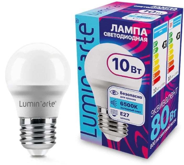 

Лампа Lumin'arte LSTD-G45-10W6KE27 10Вт 6500K E27, LSTD-G45-10W6KE27
