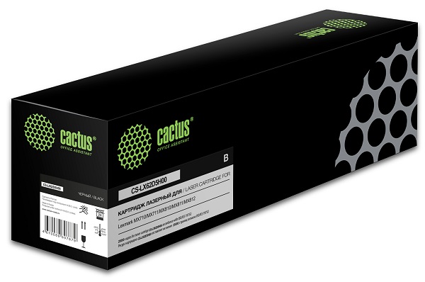 

Картридж Cactus CS-LX62D5H00 лазерный черный (25000стр.) для Lexmark MX710/MX711/MX810/MX811, CS-LX62D5H00