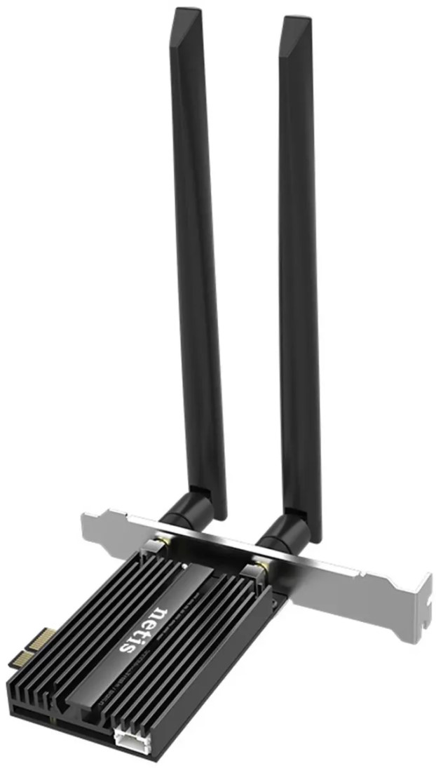 

Адаптер netis F1 Wi-Fi 802.11ax, 2.4ГГц/5ГГц, 2*5dBi, PCI-E, F1