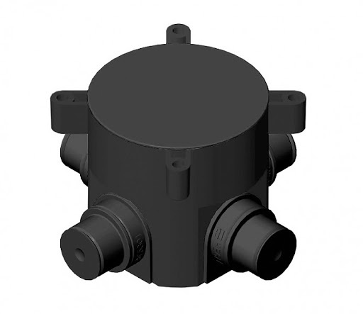 Изображение товара Коробка HEGEL КУ1301 для скрытого монтажа с 4 вводами из полипропилена