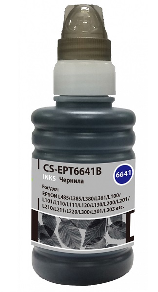 

Чернила Cactus CS-EPT6641B черный100мл для Epson L100/L110/L120/L132/L200/L210/L222/L300/L312/L350/L355/L362/L366/L456/L550/L555/L566/L1300, CS-EPT6641B