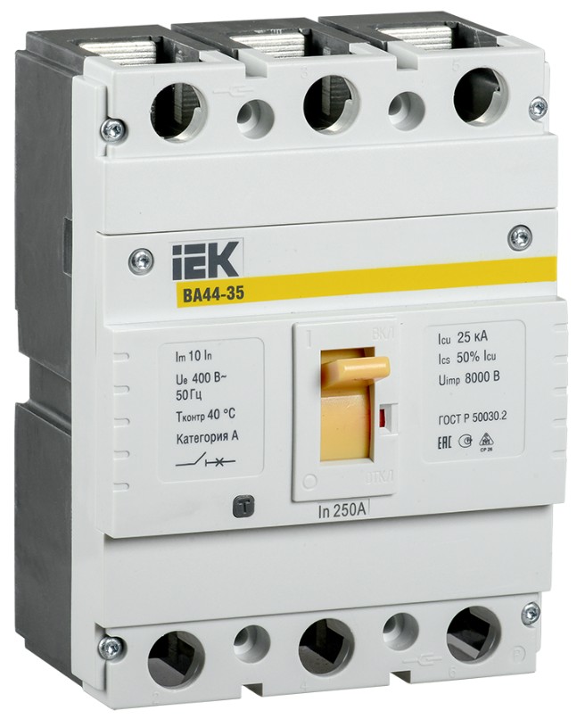 

Автоматический выключатель в литом корпусе IEK SVA4410-3-0250 ВА44 35 3Р 250А 25кА, SVA4410-3-0250
