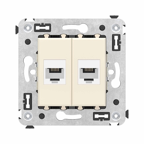 

Телефонная розетка DKC 4405614 RJ-12 без шторки в стену двойная, "Ванильная дымка", "Avanti", 4405614