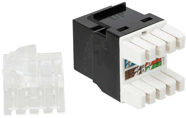 Изображение товара Модуль Lanmaster LAN-OK45U5E/180R-BK для телекоммуникационных розеток неэкранированный