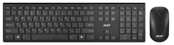 Изображение товара Комплект клавиатуры и мыши Acer OKR030 беспроводной мембранный с цифровым блоком