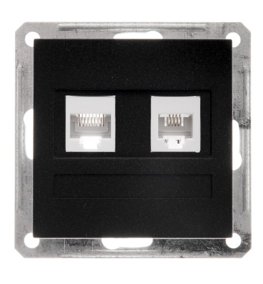 

Розетка Schneider Electric RSI-251TK5E-6-86 Wessen 59 2-ая ТЛФ + компьютерная 5е (RJ11+RJ45), черный бархат, RSI-251TK5E-6-86