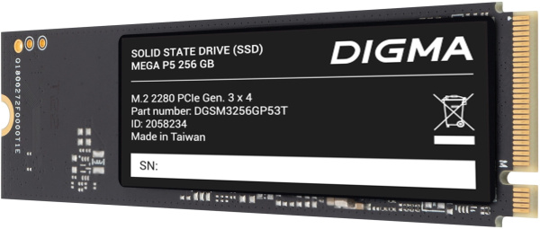 Изображение товара SSD накопитель Digma Mega P5 256 ГБ NVMe М.2 2280