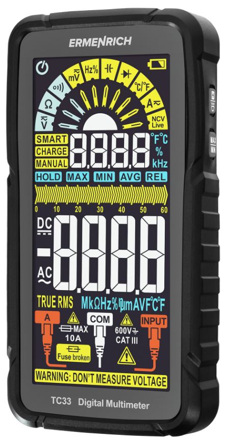 

Мультиметр цифровой Ermenrich 82990 Zing TC33, 82990