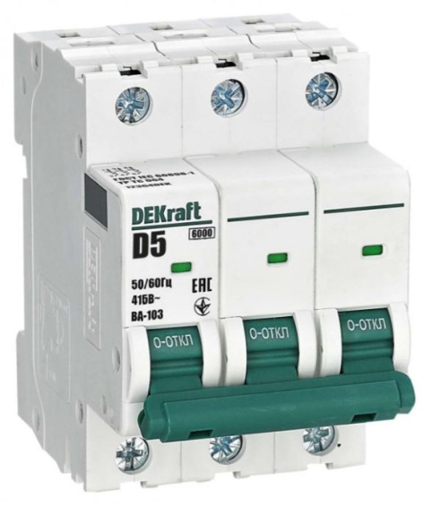 Изображение товара Автоматический выключатель DEKraft 12364DEK от 5 А IP20 для защиты линий