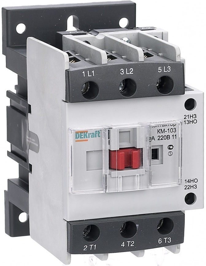 

Контактор DEKraft 22131DEK 50А 36В АС3 1НО+1НЗ КМ-103, 22131DEK