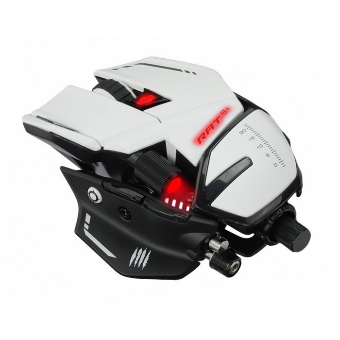 Мышь Mad Catz R.A.T. 8+ MR05DCINWH000-0 белая (PMW3389, Omron, USB, 11 кнопок, 16000 dpi, RGB подсветка)