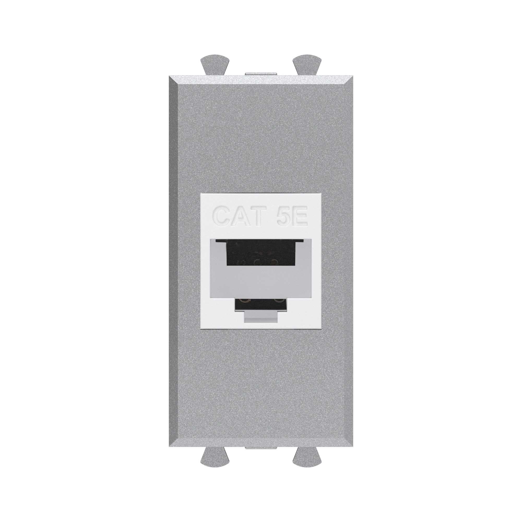 

Розетка компьютерная DKC 4404661 RJ-45 без шторки модульная, кат.5е, "Закаленная сталь", 1 модуль, "Avanti", 4404661