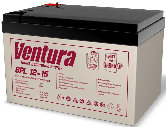 

Батарея для ИБП Ventura GPL 12-15 12В, 14 Ач, GPL 12-15