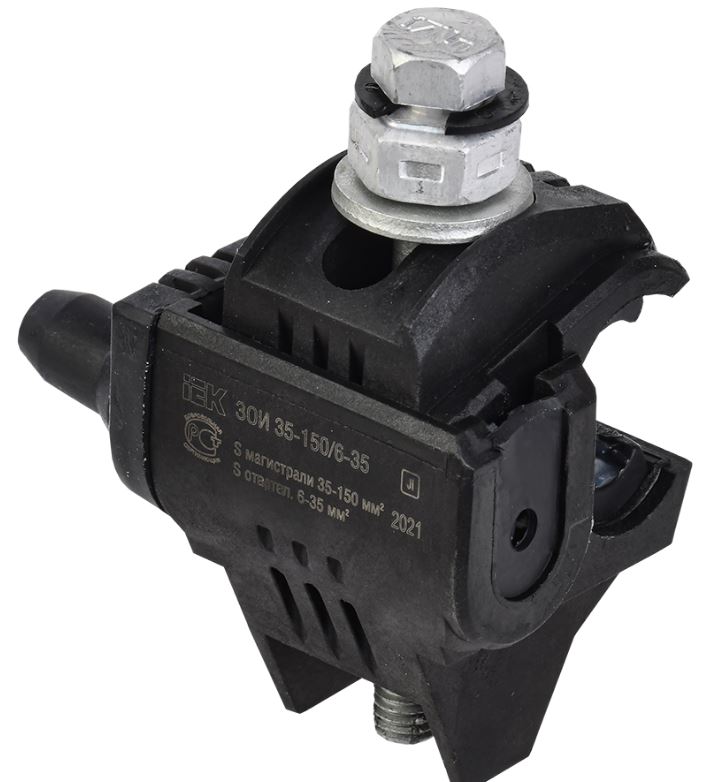 

Зажим ответвительный IEK UZA-11-D06-D150 изолированный ЗОИ 35-150/6-35 (P 645, P2R-150), UZA-11-D06-D150