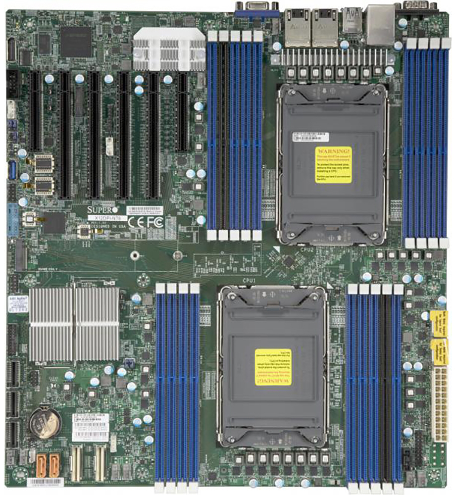 

Материнская плата E-ATX Supermicro MBD-X12DPi-NT6-O (2*LGA4189, C621A, 18*DDR4 (3200), 14*SATA 6G, M.2, 6*PCIE, 2*10Glan, VGA, 4*USB 3.2), MBD-X12DPi-NT6-O