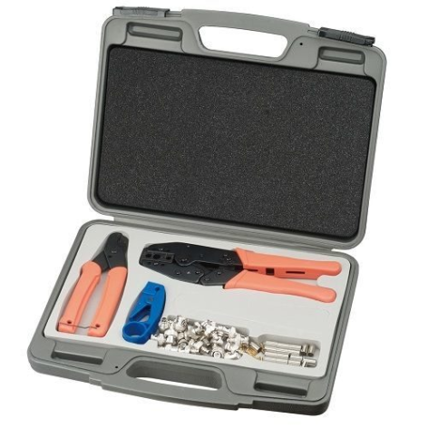Изображение товара Набор инструментов SC&T AT009 для обжима и зачистки коаксиальных кабелей
