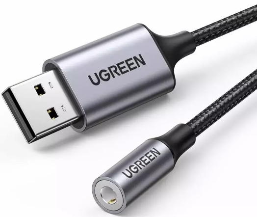 

Кабель UGREEN CM477 30757_ USB 2.0 / 3.5mm Aluminum Alloy, 25 см, темно-серый, CM477