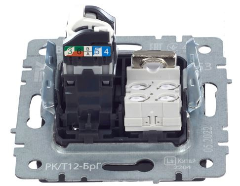 фото Розетка компьютерная+телефонная IEK BR-KT20-O-1-K53 в Санкт-Петербургe