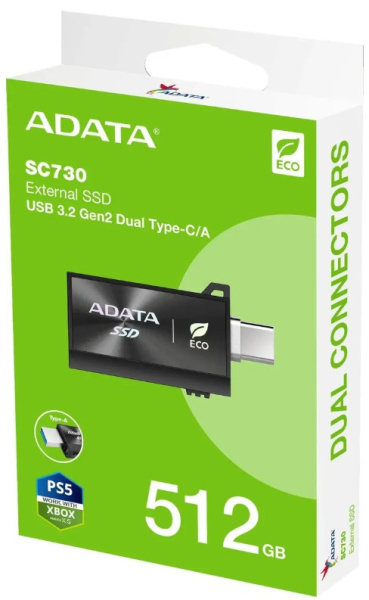 фото Внешний SSD USB 3.2 Gen 2 Type-C ADATA SC730-512G-CACTI в Нижнем Новгороде 512 ГБ