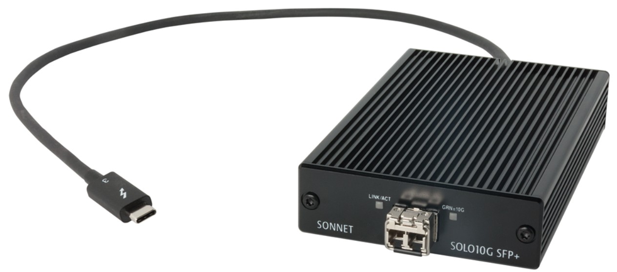 

Контроллер Sonnet SOLO10G-SFP-T3 Thunderbolt 3 to SFP+ 10 Gigabit Ethernet, SOLO10G-SFP-T3