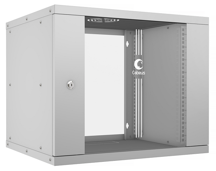 

Шкаф настенный 19", 9U Cabeus WSC-05D-9U55/45 серия LIGHT разборный, дверь стекло, цвет серый, WSC-05D-9U55/45