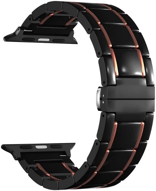 

Ремешок на руку Lyambda LIBERTAS DS-APG-06-40-BG керамический для Apple Watch 38/40/41 mm black/rose gold, LIBERTAS
