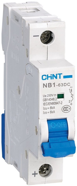 Изображение товара Автоматический выключатель CHINT NB1-63DC 10 А IP20 для постоянного тока