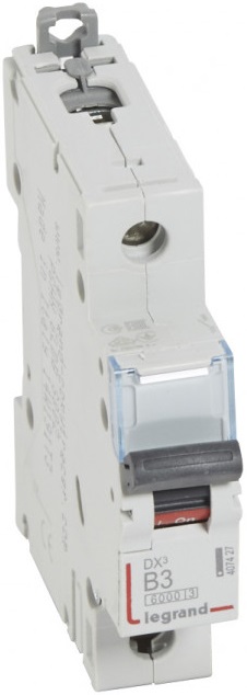 

Автоматический выключатель Legrand 407427 DX³ 6000 - 10 кА - тип характеристики B, 1П, 230/400 В~, 3 А, 1 модуль, 407427