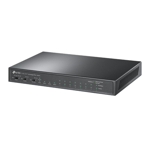 

Коммутатор TP-LINK TL-SL1311P 8*10/100 Мбит/с PoE+, 2*RJ45, SFP, 802.3af/at, бюджет PoE 65 Вт, стальной корпус, TL-SL1311P