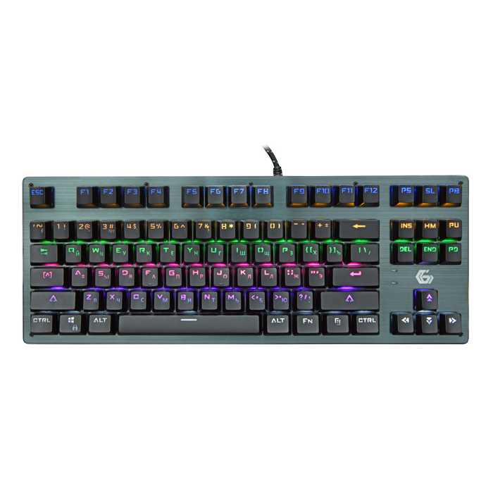 

Клавиатура Gembird KB-G540L черная, USB, переключатели Outemu Blue, 87 клавиши, подсветка Rainbow, KB-G540L