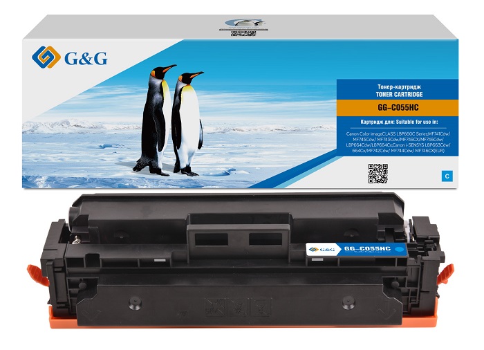 

Тонер-картридж G&G GG-C055HC для Canon LBP660/663/664 MF741/742/743/744/745/746 5900 стр C055H C, GG-C055HC