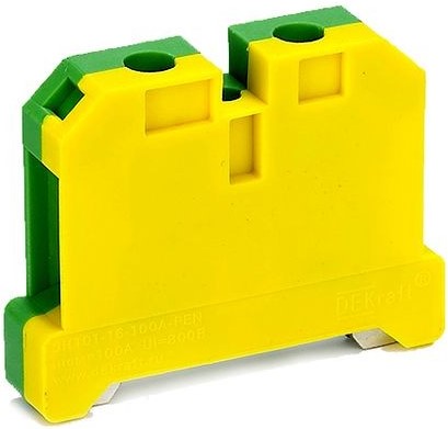 

Клеммник на DIN-рейку DEKraft 32415DEK заземляющий 100A 16мм2 ЗН-101, 32415DEK