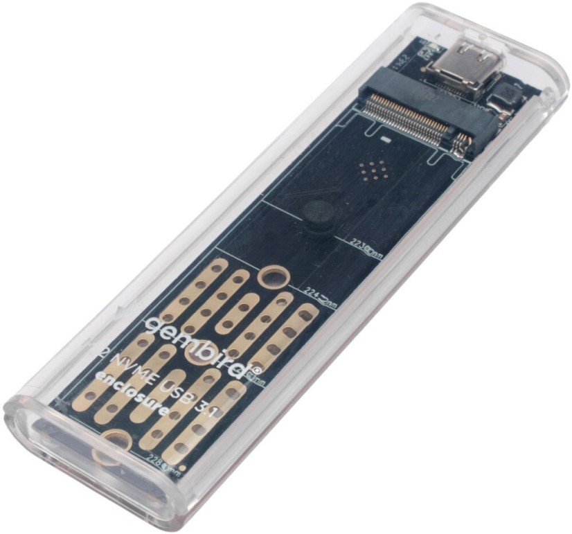

Внешний корпус Gembird EEM2-NVME-2 USB 3.1 Type-С для M2 NVME, пластик, прозрачный, EEM2-NVME-2