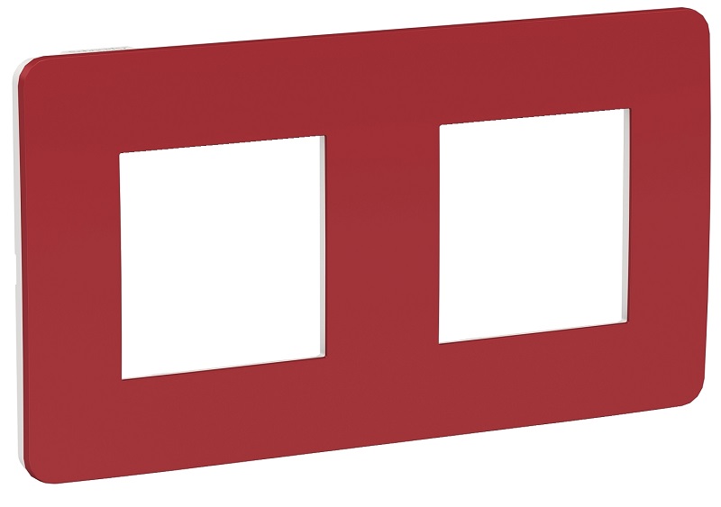 

Рамка Schneider Electric NU280413 Unica Studio, красная/белая, 2-ная, NU280413