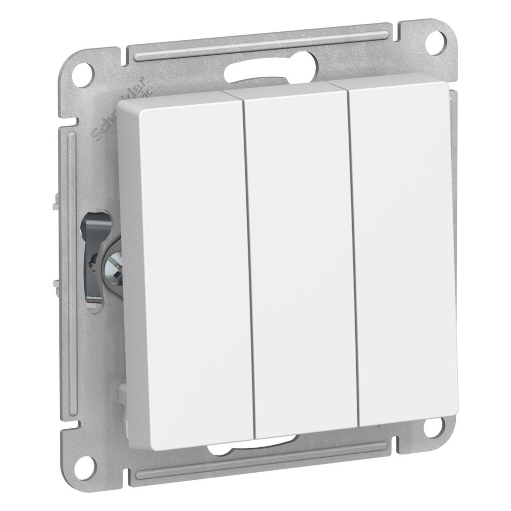 

Выключатель трехклавишный Systeme Electric ATN001331 AtlasDesign сх.1+1+1, 10АХ, механизм, лотос, ATN001331