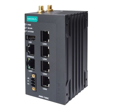 

Точка доступа MOXA AWK-1165A-UN-T беспроводная сетевой Wi-Fi адаптер стандарта IEEE 802.11ax, с 5 портами Ethernet 10/100/1000BaseT(X), с расширенным, AWK-1165A-UN-T