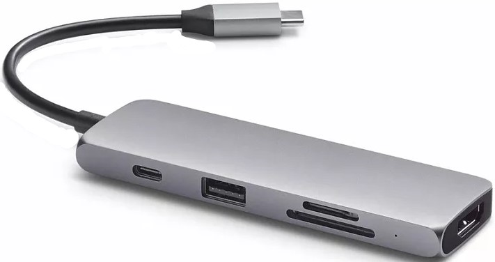 

Адаптер Satechi Multiport Pro ST-UCMPAM USB Type-C/2xUSB-C/3xUSB 3.0/HDMI 4K/SD/micro-SD, серый космос, Multiport Pro