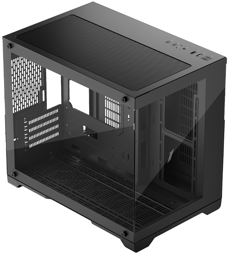

Корпус mATX 1STPLAYER MEGAVIEW MV6-TP ARGB Black без БП, боковая и фронтальная панель из закалённого стекла, 2*USB 3.0, MEGAVIEW MV6-TP ARGB Black