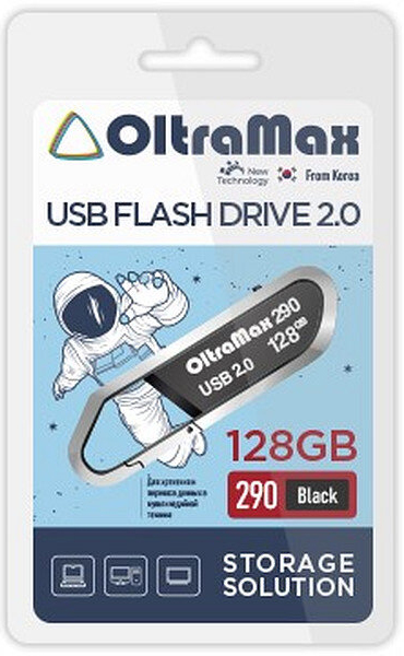 

Накопитель USB 2.0 128GB OltraMax OM-128GB-290-Black 290, чёрный, OM-128GB-290-Black