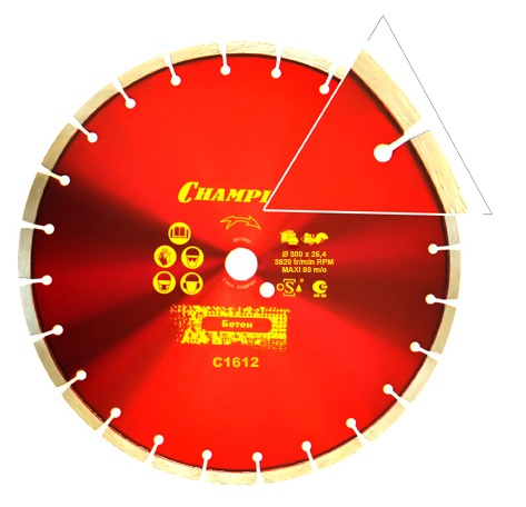Изображение товара Алмазный диск CHAMPION C1612 300 мм для железобетона и бетона