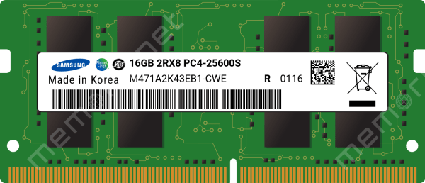 

Модуль памяти SODIMM DDR4 16GB Samsung M471A2K43EB1-CWE PC4-25600, 3200MHz, CL22 1.2V, M471A2K43EB1-CWE