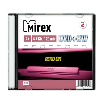 

Диск DVD+RW Mirex 202608 4.7 Gb, 4x, Slim Case, 1шт, 202608