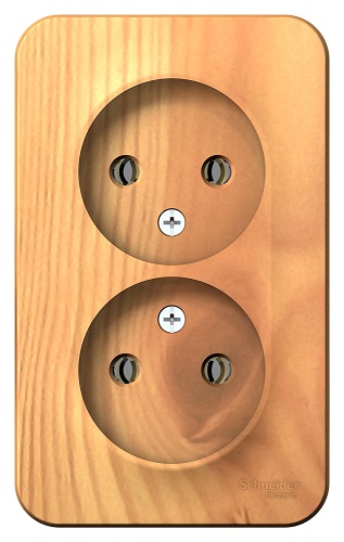 

Розетка Schneider Electric BLNRA000215 2-ая б/з без шторок 16А, 250В, изолир. пластина Ясень наруж, BLNRA000215