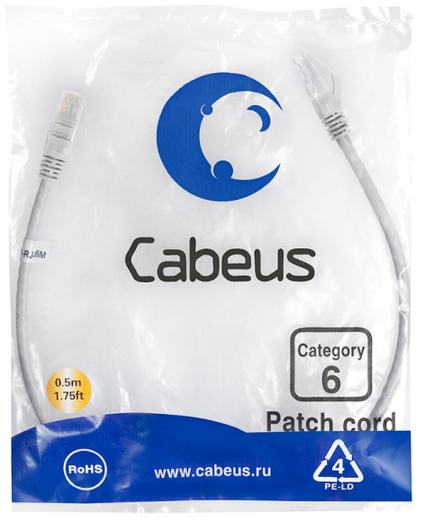 фото Кабель патч-корд U/UTP 6 кат. 0.5м Cabeus PC-UTP-RJ45-Cat.6-0.5m в Санкт-Петербургe