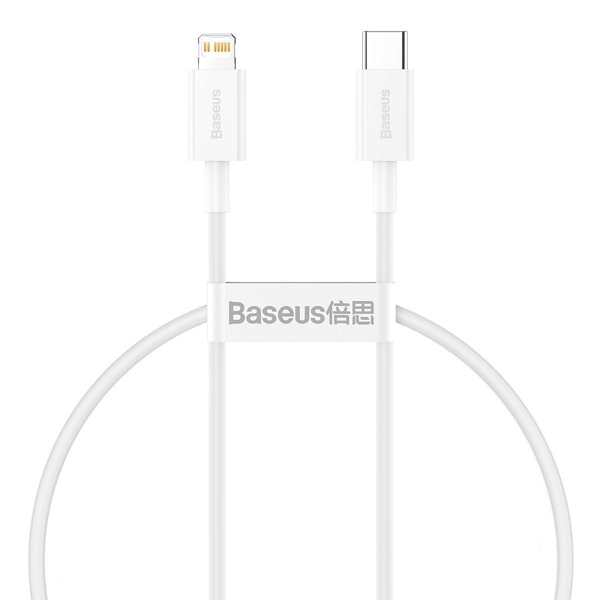 

Кабель интерфейсный Baseus CATLYS-B02 Type-C - Lightning (PD 20W) силиконовый 1.5m white, CATLYS-B02