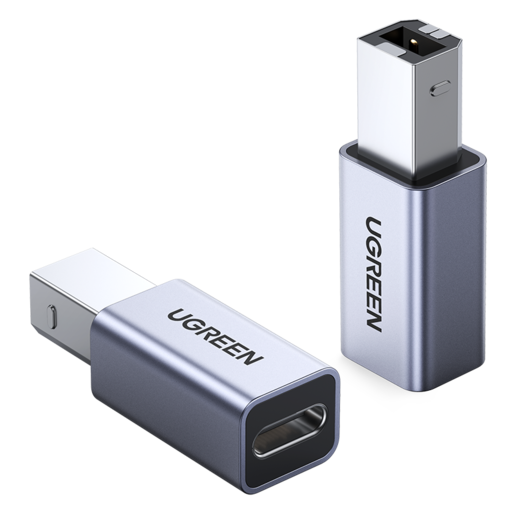 

Адаптер UGREEN US382 20120_ USB2.0 USB-C(F)/USB2.0 B(M), серый, US382