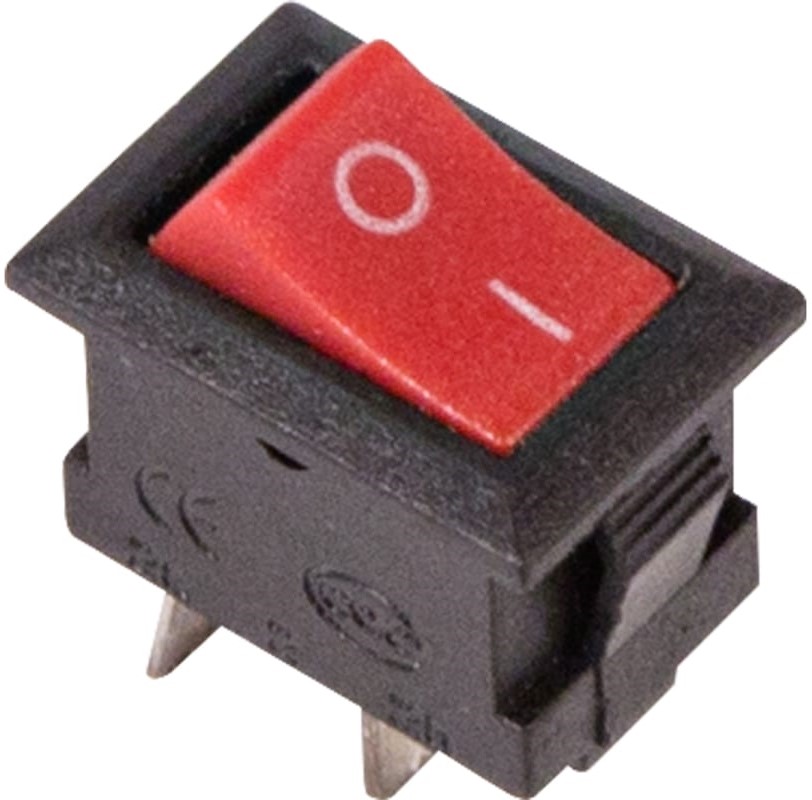 

Выключатель Rexant 36-2011 клавишный 250V 3А (2с) ON-OFF красный Micro (RWB-101), 36-2011