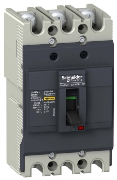 Изображение товара Автоматический выключатель Schneider Electric EZC100F3060 силовой автомат для защиты электросетей