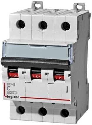 Изображение товара Автоматический выключатель Legrand 407285 серия DX³-E 3 полюса 6 кА 400 В
